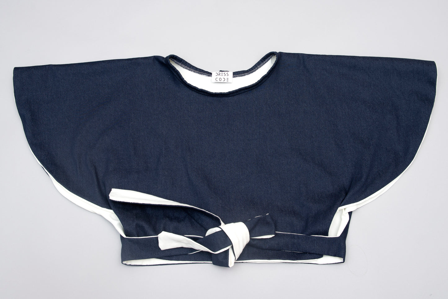 Circle Wrap Blouse in Denim
