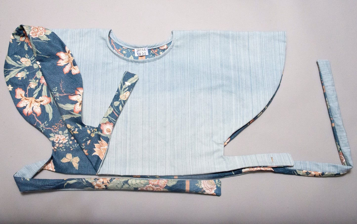 Circle Wrap Blouse in Denim