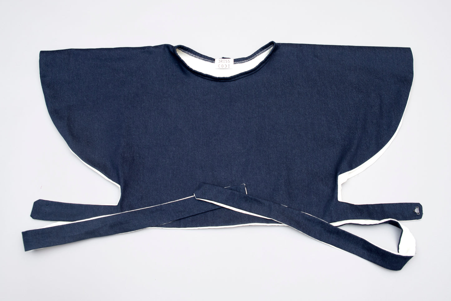 Circle Wrap Blouse in Denim