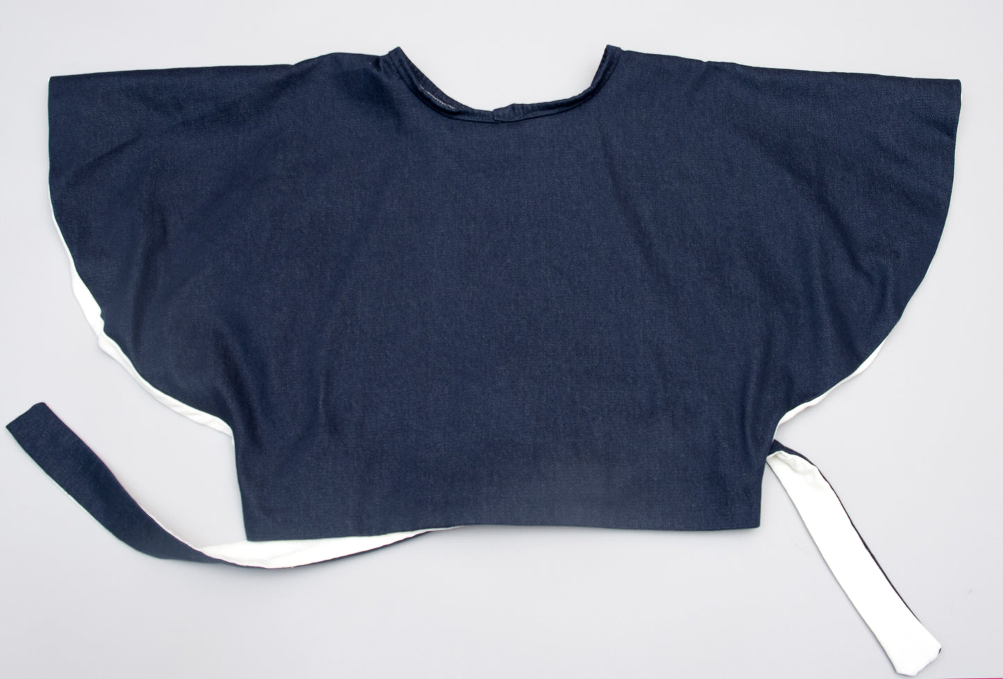 Circle Wrap Blouse in Denim