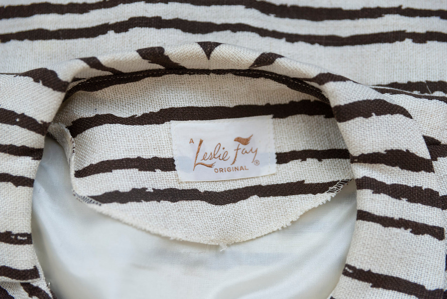 1960s Vintage Leslie Fay Original Striped Shirt Dress