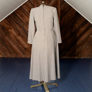 1990s Vintage Houndstooth Print Maxi Suit Dress