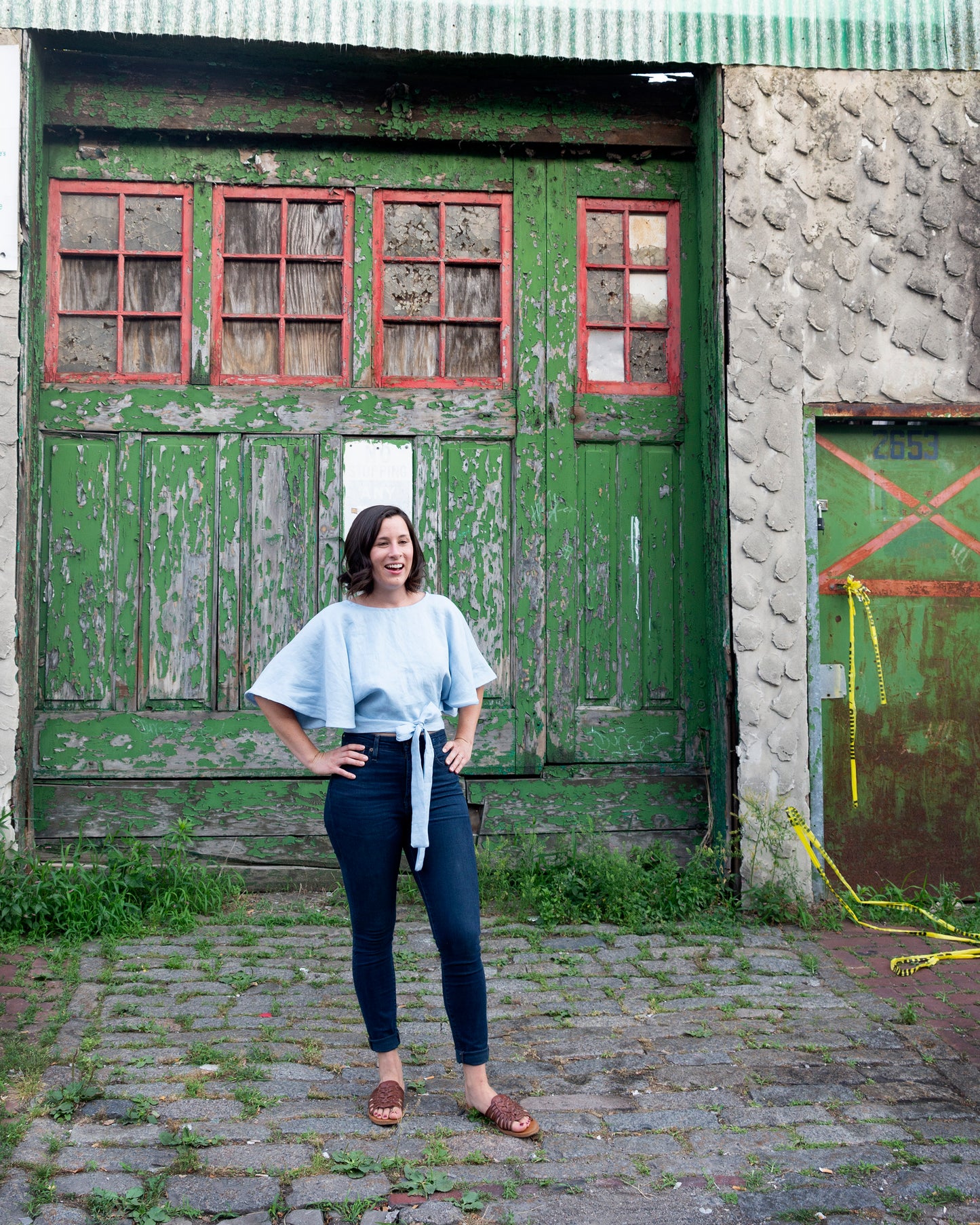 Circle Wrap Blouse in Linen