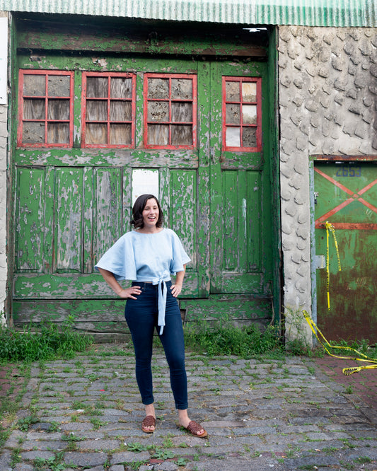 Circle Wrap Blouse in Linen