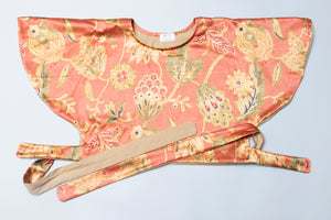 Circle Wrap Blouse in Ochre Floral